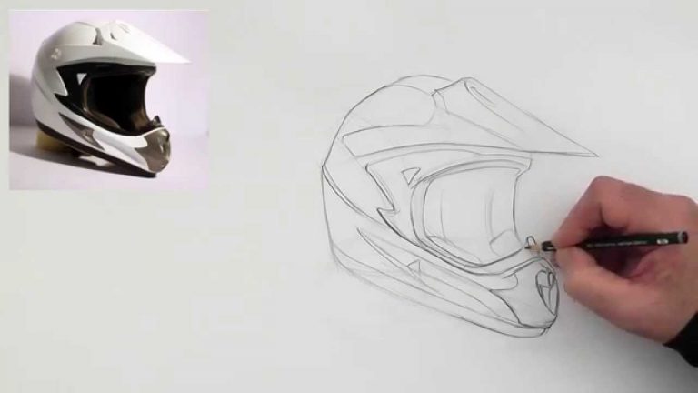 How to Draw a Motorcycle Helmet - nHelmet